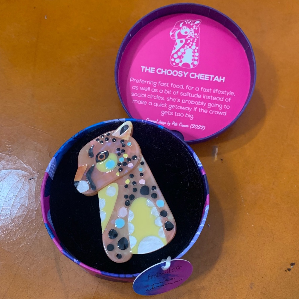 Erstwilder “The Choosy Cheetah” brooch